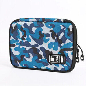 Electronic Device Storage Case In Camoflauge Blue